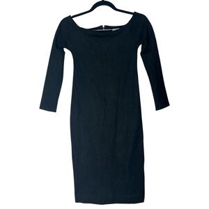 S/W/F SWF Off Shoulder Body con Midi Dress Black Small
